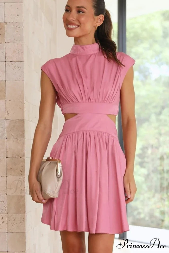 Cutout Waist Stylish Vacation Mini Dress S / 3#