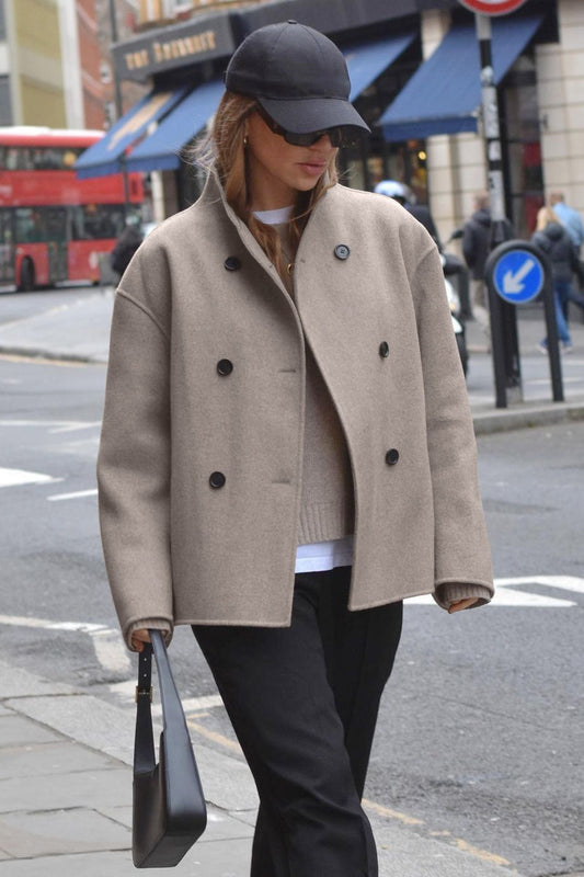Vintage Style Woolen Office Coat