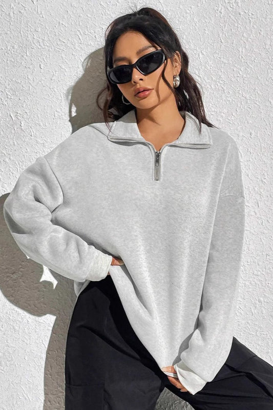 Casual Half Zip Pullover Sweatshirt