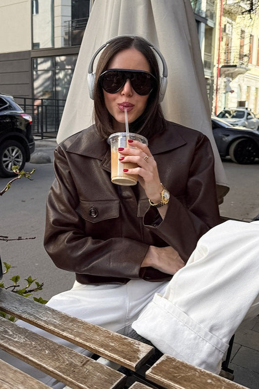 Slim Fit Leather Moto Jacket