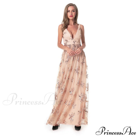Daisy Pleated Stylish Tulle Formal Dress MOCHA / XS