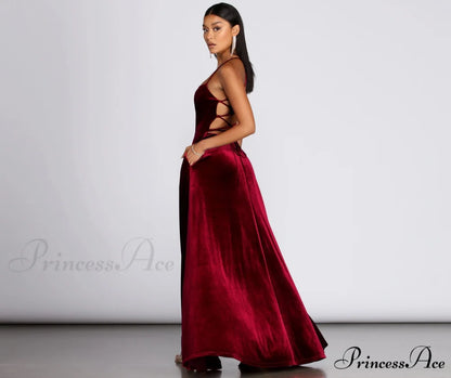 Dakota Velvet Lace Charming Up Evening Gown