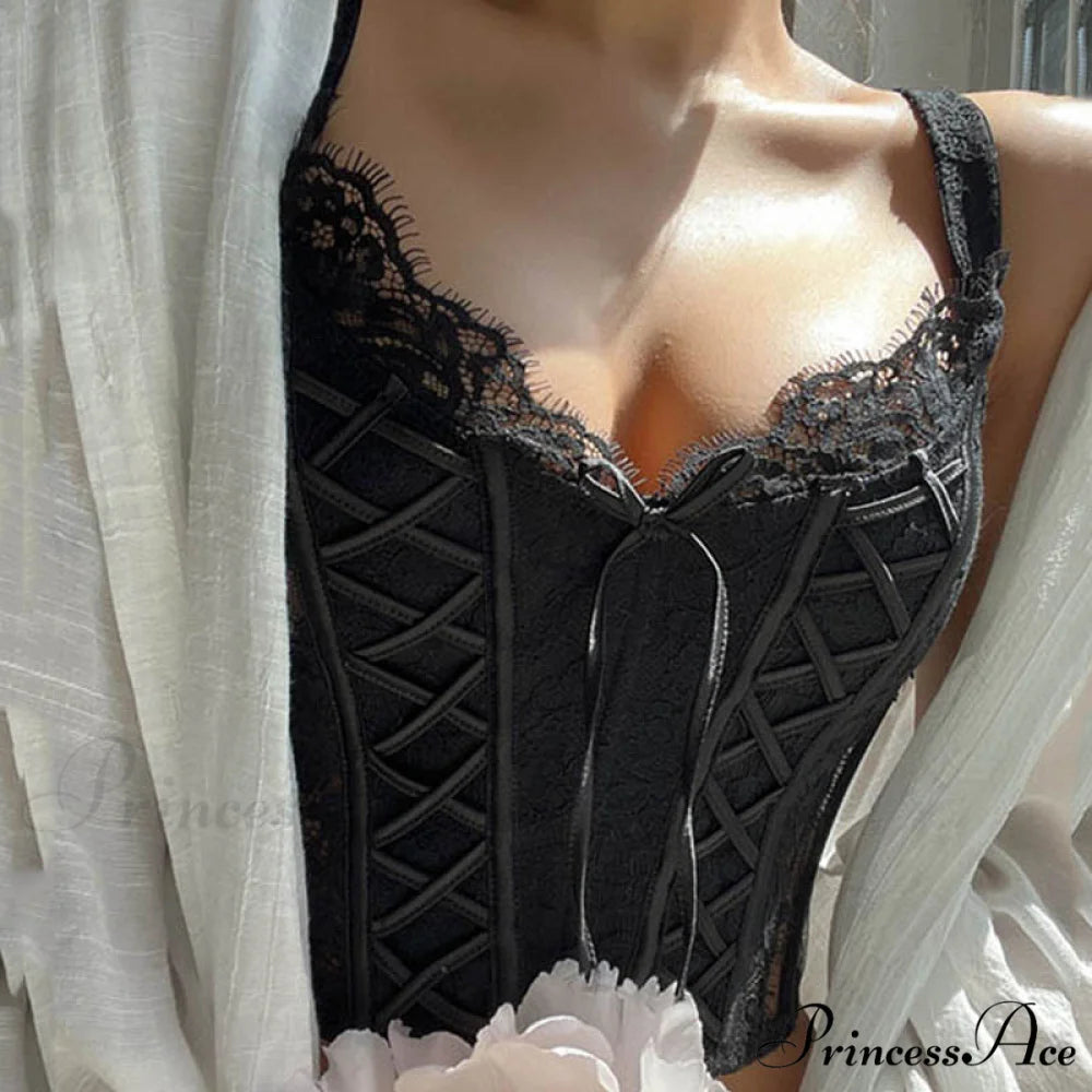 Daliah Mesh Stylish Lace Corset Top