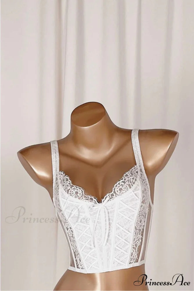 Daliah Mesh Stylish Lace Corset Top