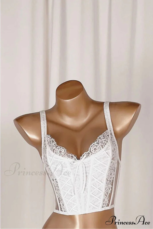 Daliah Mesh Stylish Lace Corset Top