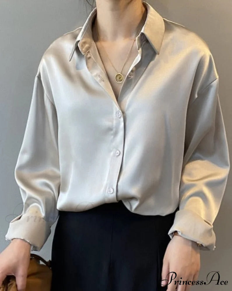 Daria Satin Blouse S / Apricot
