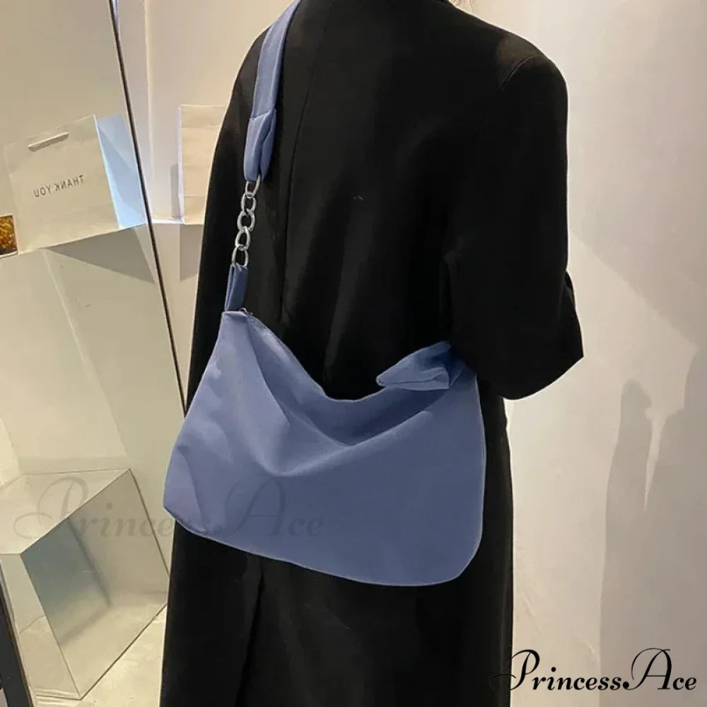Dark Crossbody Shoulder Bag with Chain shoulder-250126
