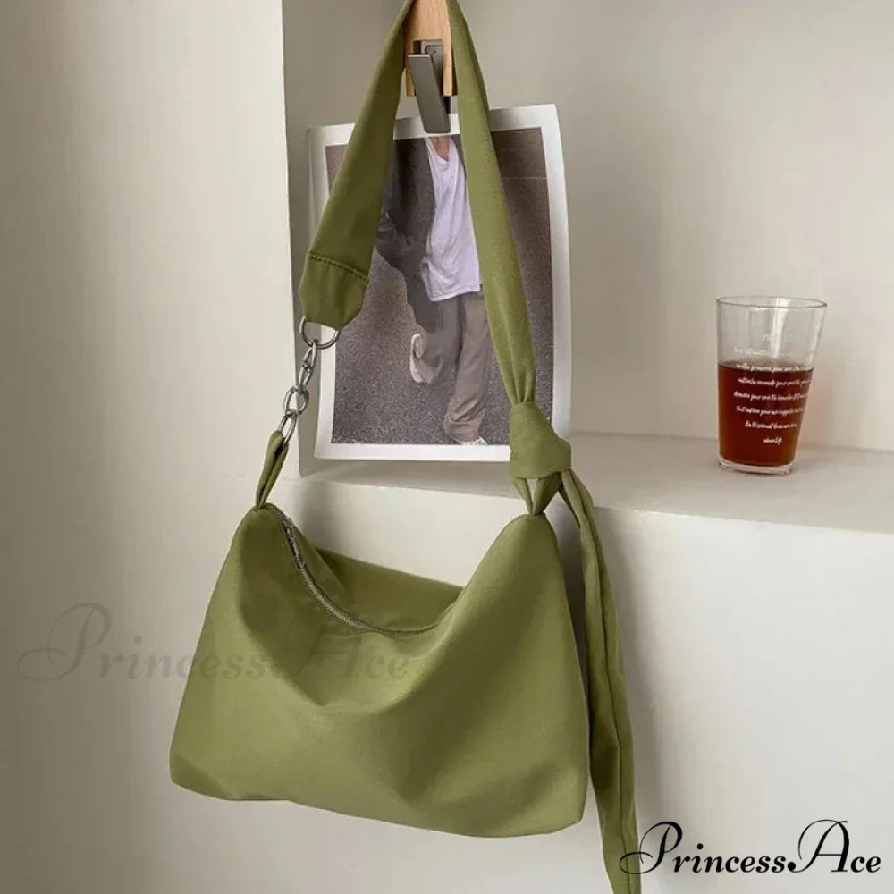 Dark Crossbody Shoulder Bag with Chain Green shoulder-250126