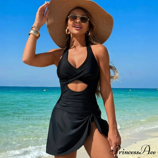 Dark Empty Cross Bandage Single Piece Black / S onepiece-250223