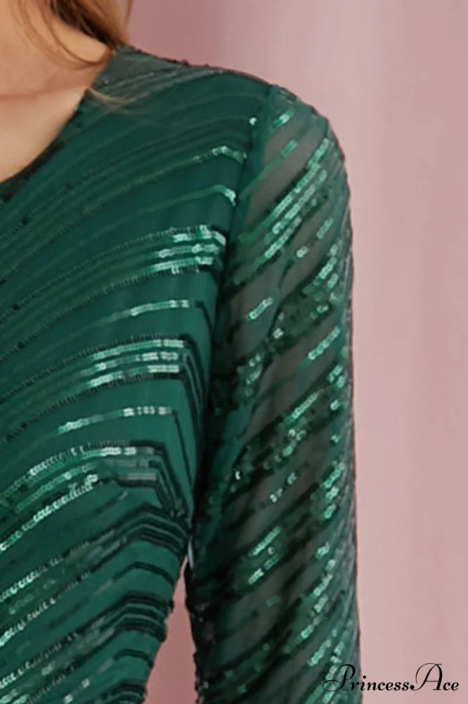 Dark Green Stylish Sequin Mermaid Gown