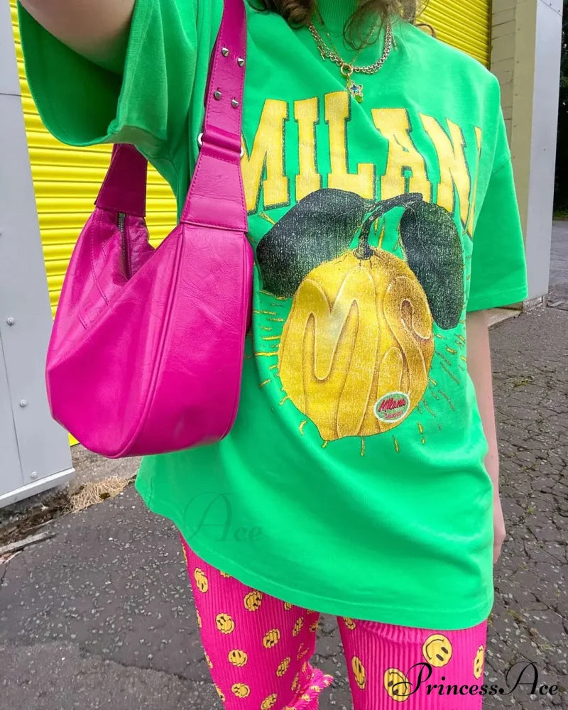 Dark Harajuku Adorable Citrus Graphic T-shirt t-shirt-250223