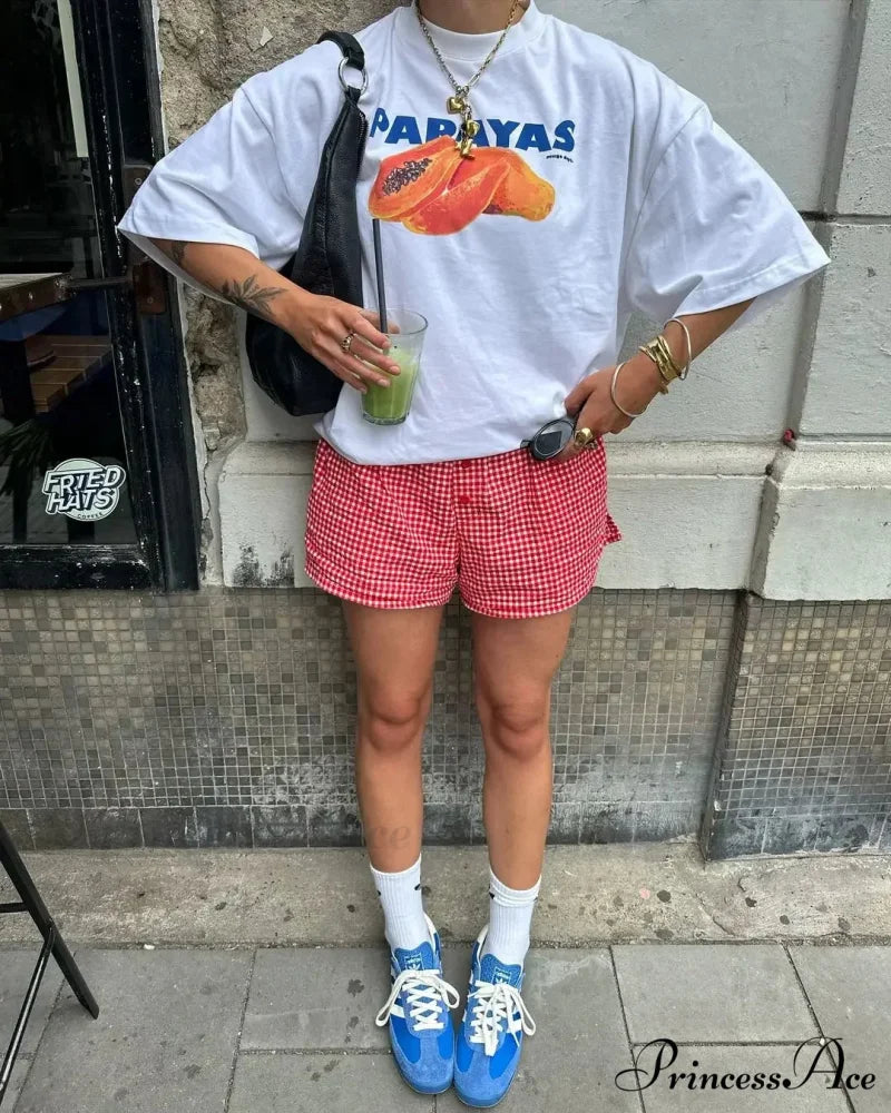 Dark Harajuku Adorable Citrus Graphic T-shirt white3 / S t-shirt-250223