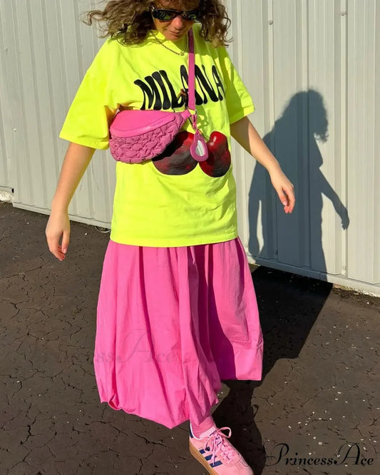 Dark Harajuku Neon Green Cherry T-shirt t-shirt-250223