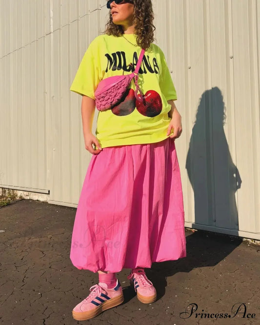 Dark Harajuku Neon Green Cherry T-shirt yellow / S t-shirt-250223