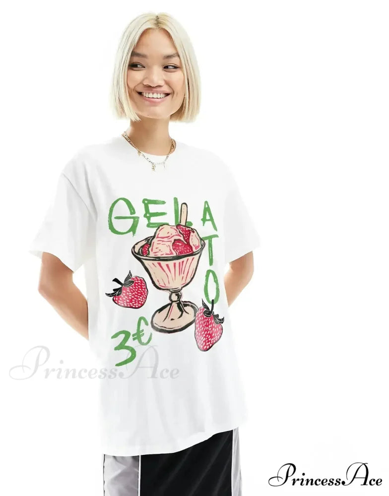 Dark Harajuku Summer Fruits T-shirt white12 / S t-shirt-250223