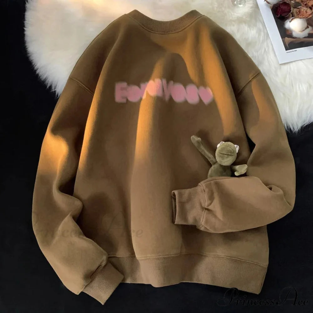 Dark Letter Print Cotton Sweatshirt Sweatshirt-241228