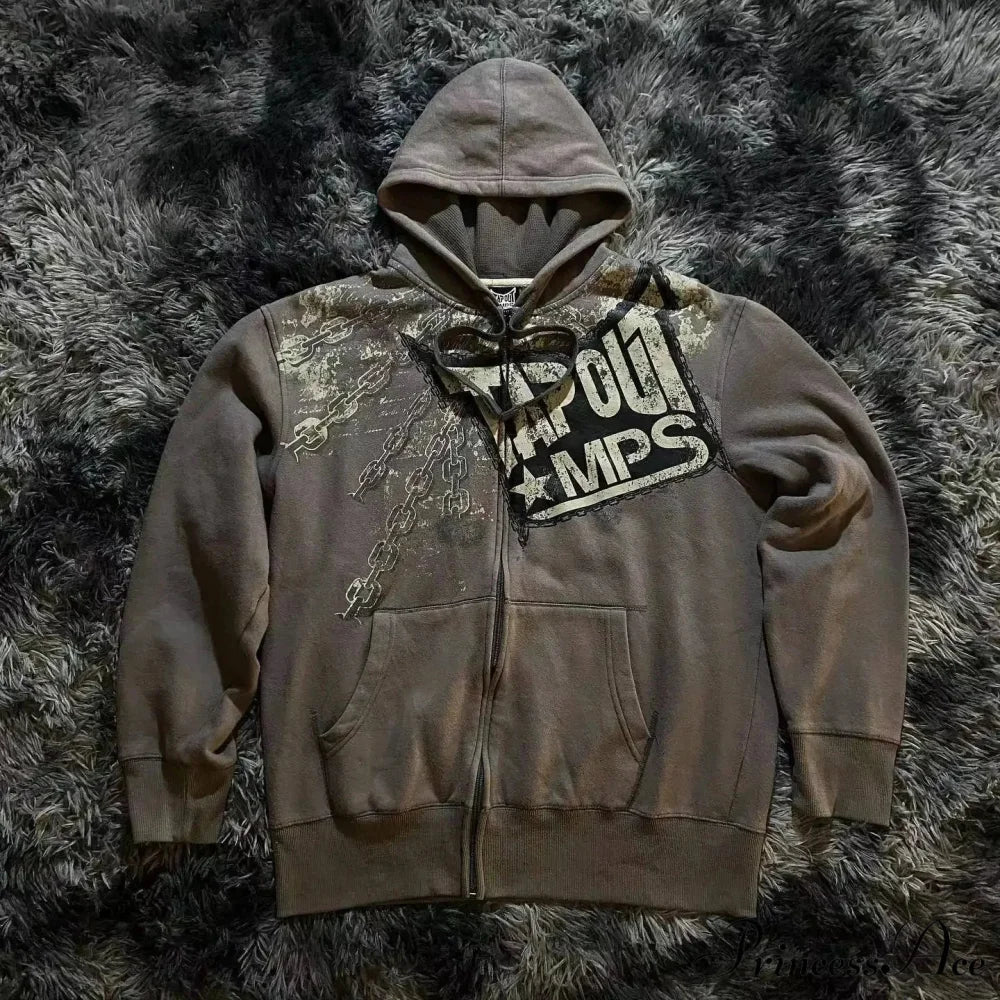 Dark Long Sleeve Zipper Hoodie black 11 / M hoodies-241228