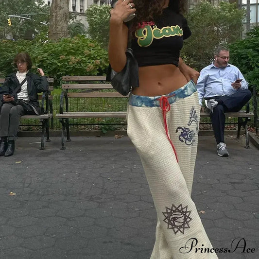 Dark Print 2000s Women Grunge Trousers pants-241228