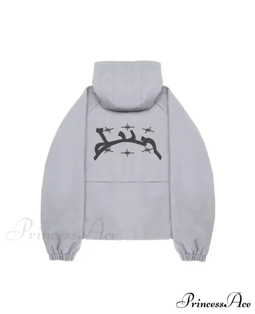 Dark Punk Faded Zipper Hoodie white 2 / S hoodies-241228