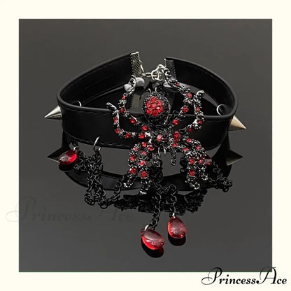 Dark Punk Spider Fashion Vintage Tassel Necklace BLACK