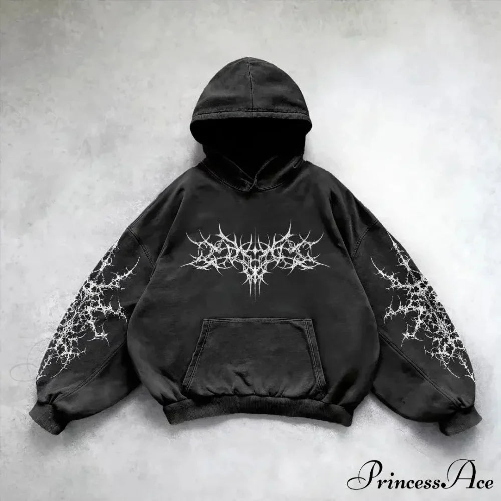 Dark Skull Zipper Hoodie black 8 / S hoodies-241228