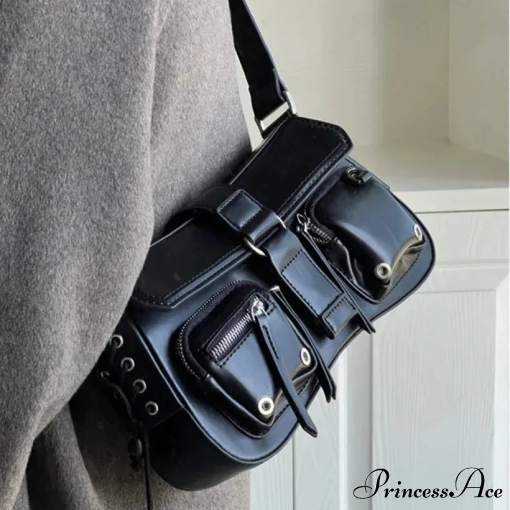 Dark Star Purse Vintage Shoulder Bag Black shoulder-250126
