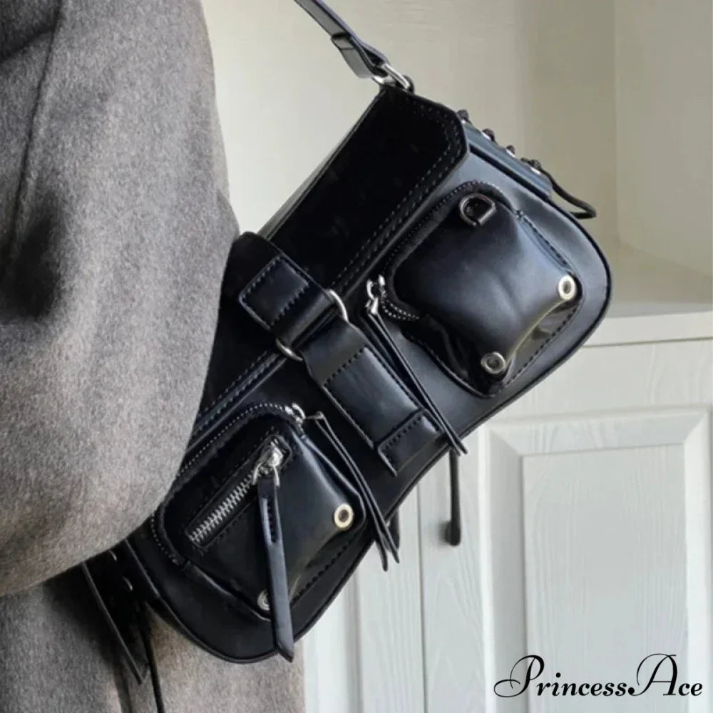 Dark Star Purse Vintage Shoulder Bag Black shoulder-250126