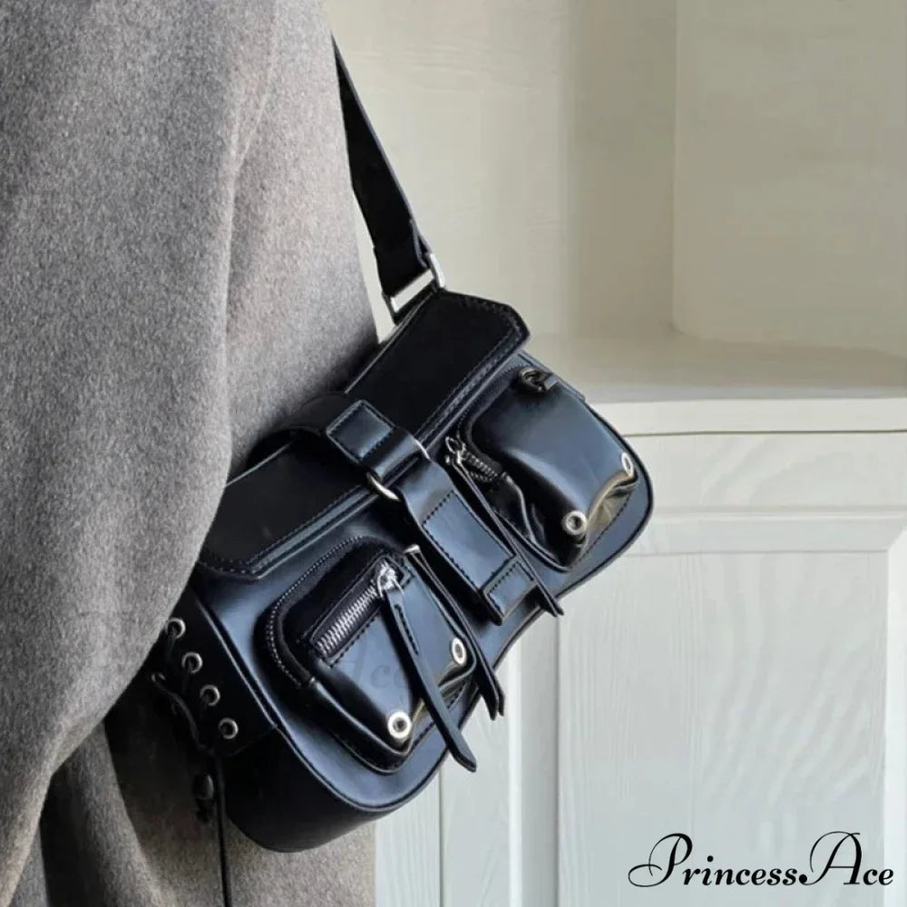 Dark Star Purse Vintage Shoulder Bag Black shoulder-250126