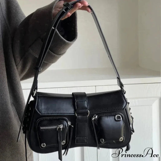 Dark Star Purse Vintage Shoulder Bag Black shoulder-250126