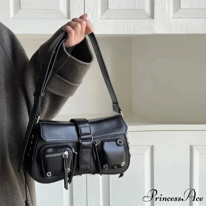 Dark Star Purse Vintage Shoulder Bag Black shoulder-250126