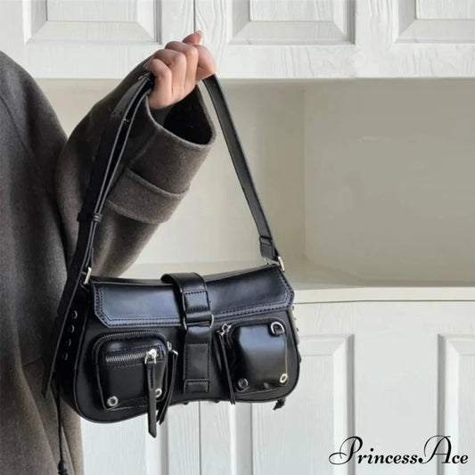 Dark Star Purse Vintage Shoulder Bag Black shoulder-250126
