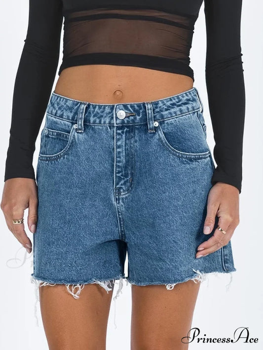 Dark Wash Patchwork Trendy Baggy Boyfriend Jeans