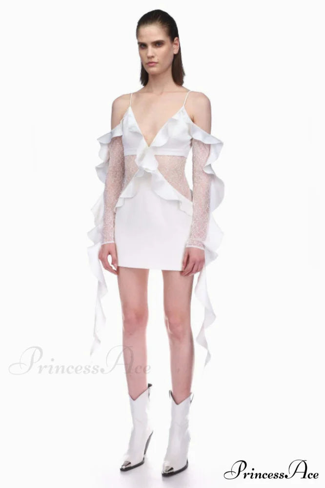 David Koma Stylish Ruffle Mini Dress