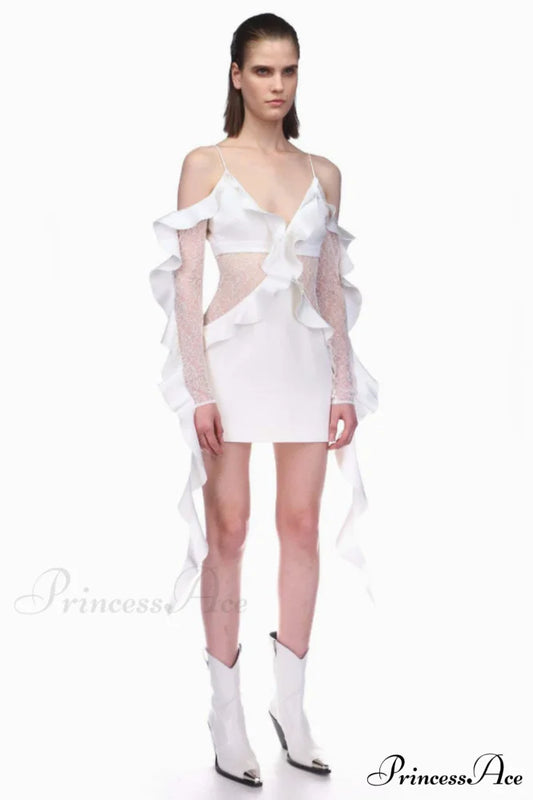 David Koma Stylish Ruffle Mini Dress