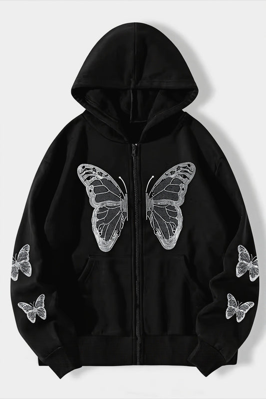 Butterfly Graphic Zip Hoodie