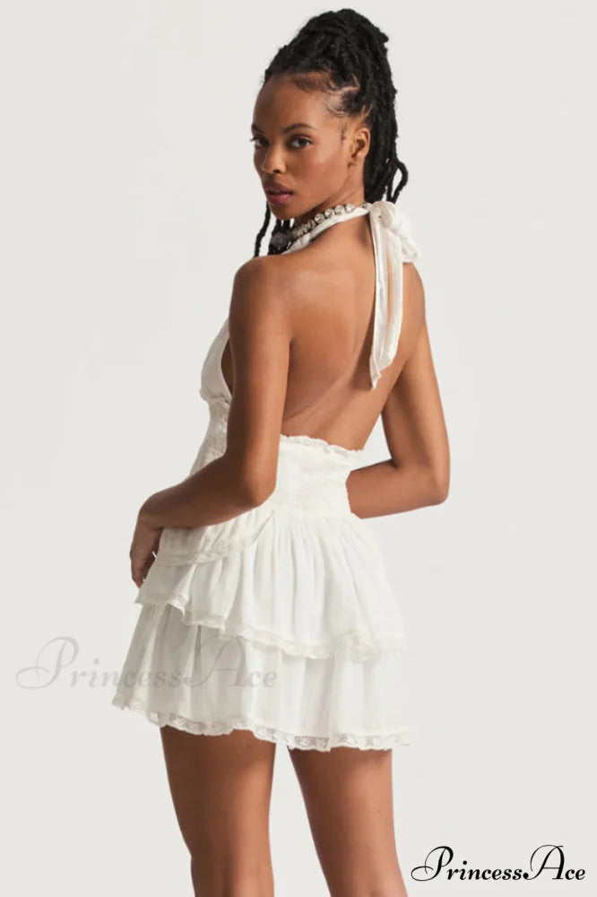 Deanna Floral Stylish Halter Dress