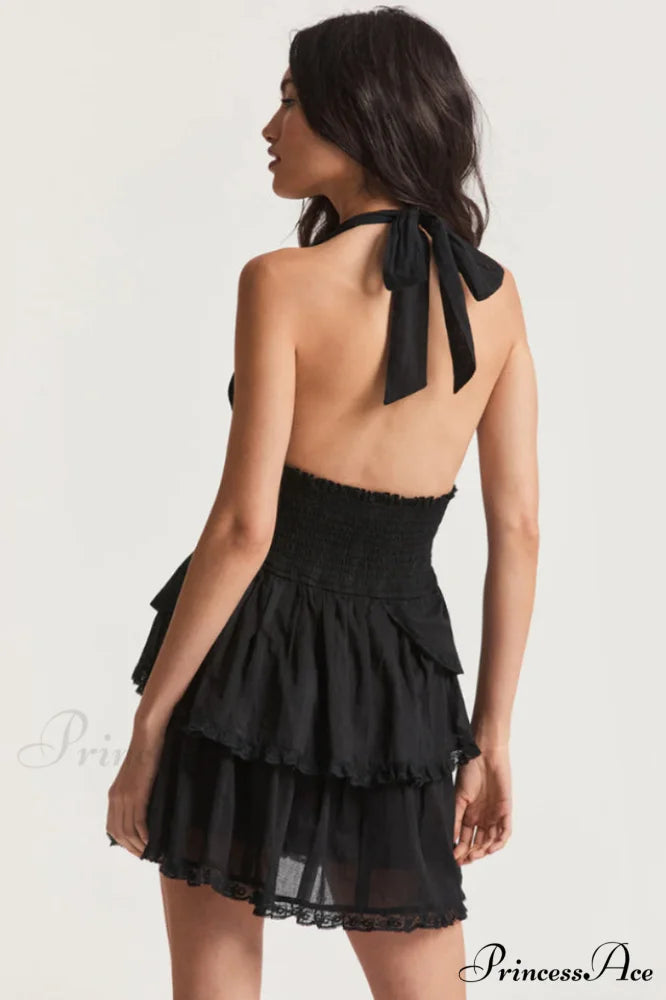 Deanna Floral Stylish Halter Dress