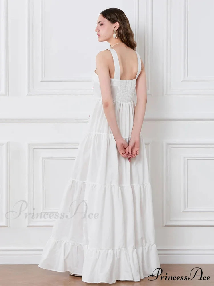 Decorated Blossom Gathered Tiered Slip Floral Dress floraldress-250126