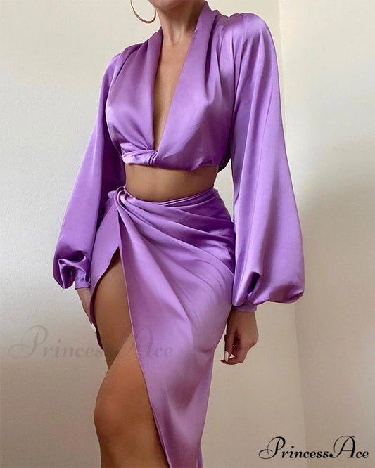 Deep V-neck Plunge Ruched Tight Waist Party Dress for Women