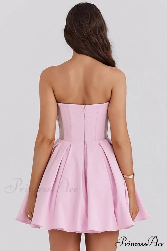 Deeply Adorable Graceful Strapless Mini Dress