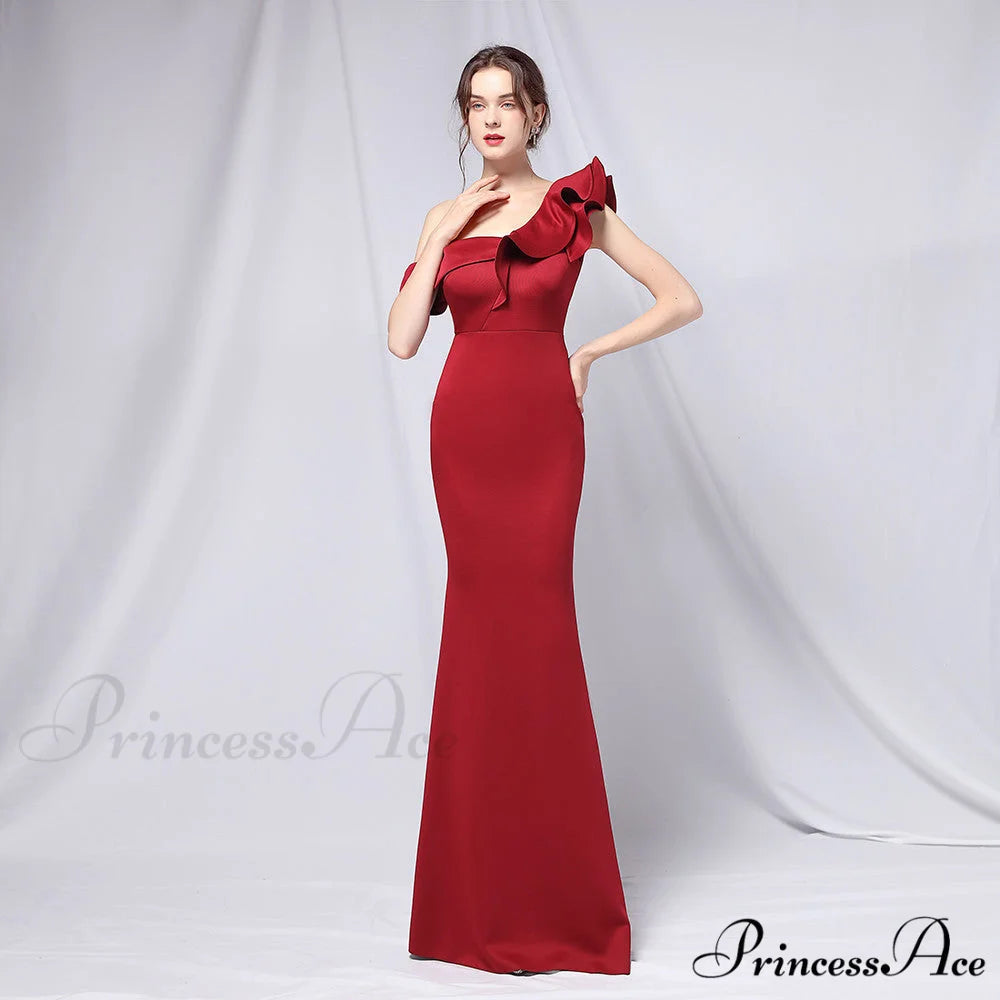 Delana Elegant Formal Charming One Shoulder Dress