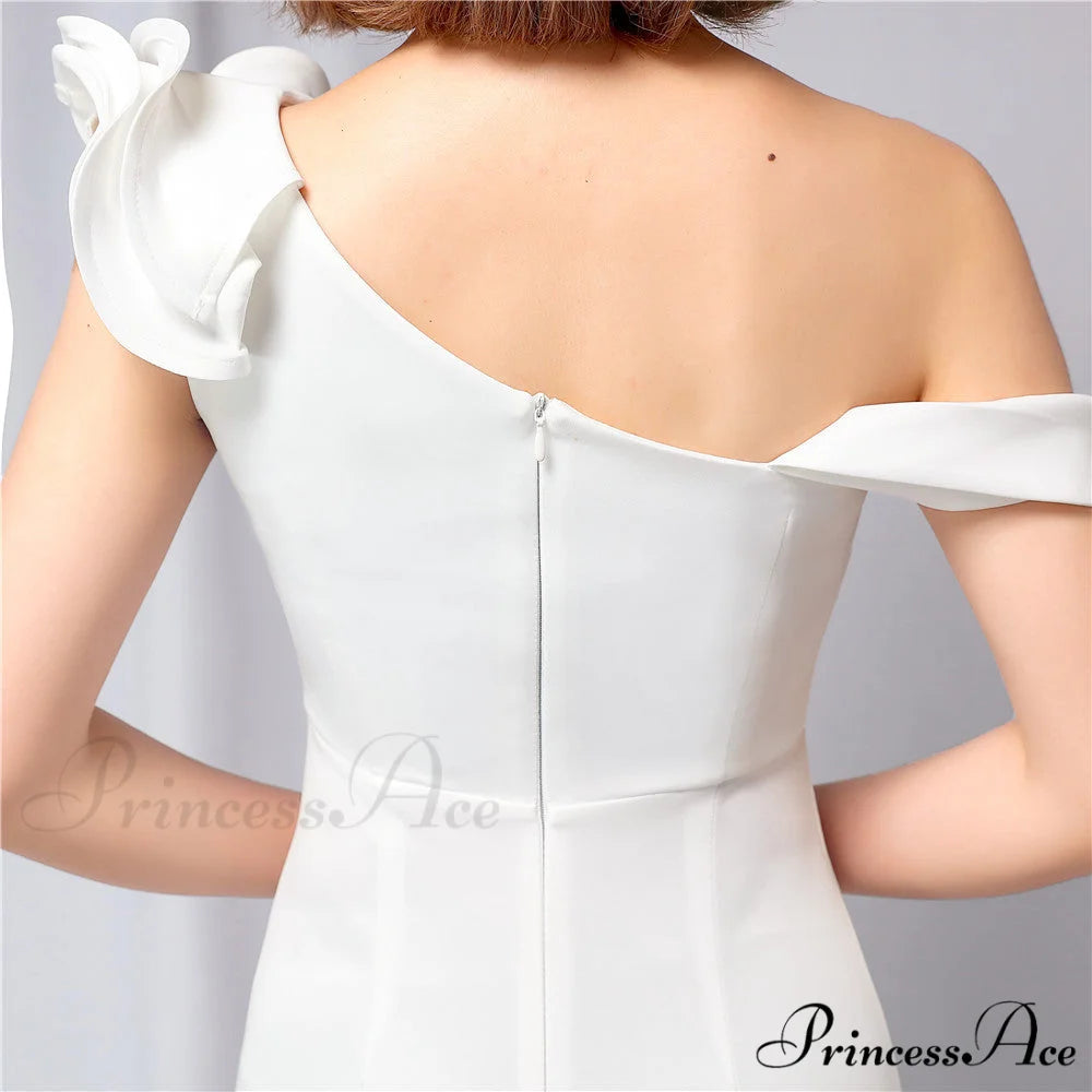 Delana Formal One Charming Shoulder Satin Dress