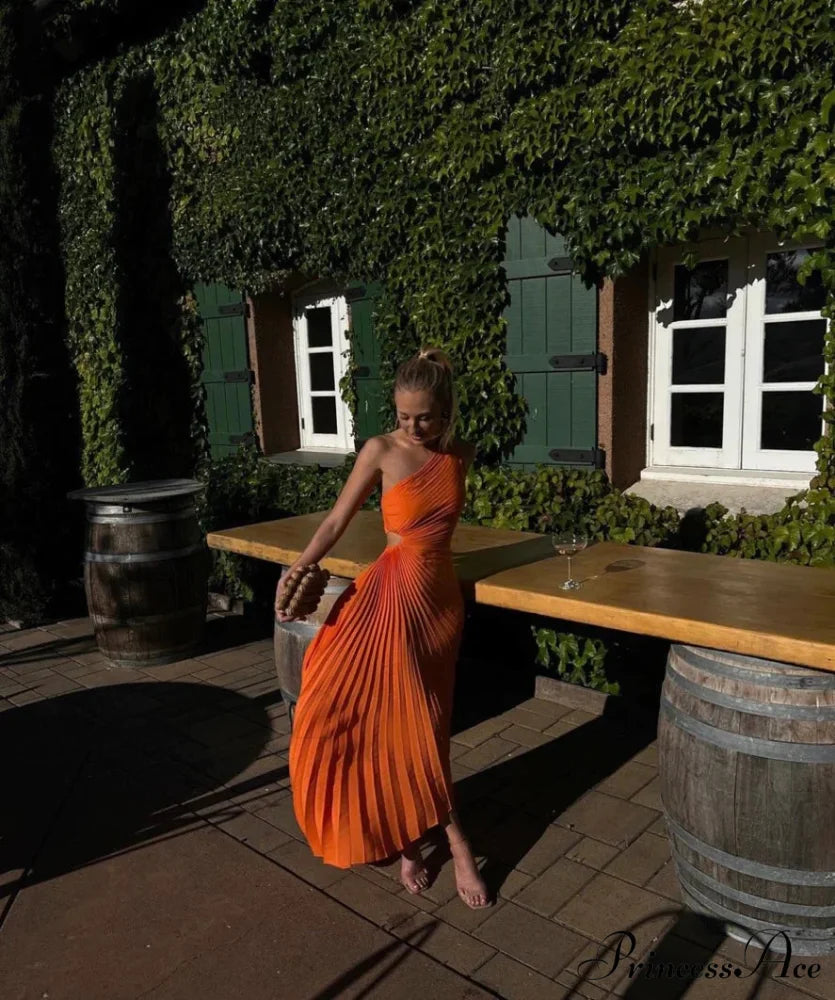 Delfina Elegant Dress 16 Days / 6 / S / Orange
