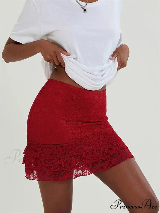 Delicate Blossom Transparent Frills Skirt skirts-250223