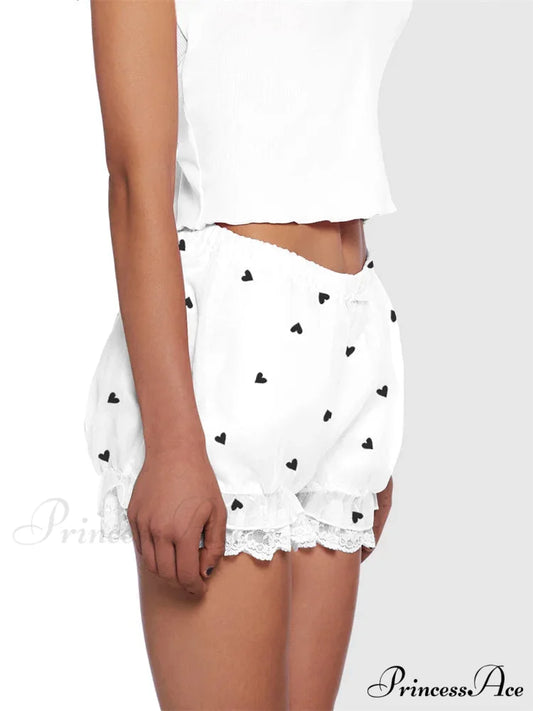 Delicate Heart Ribbon Bloomer Short short-250223
