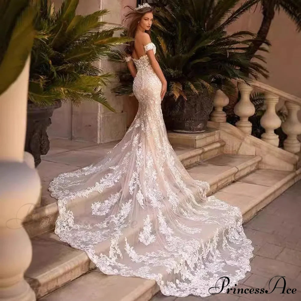 Delicate Mermaid Outdoor Wedding Gown weddingdress-250223