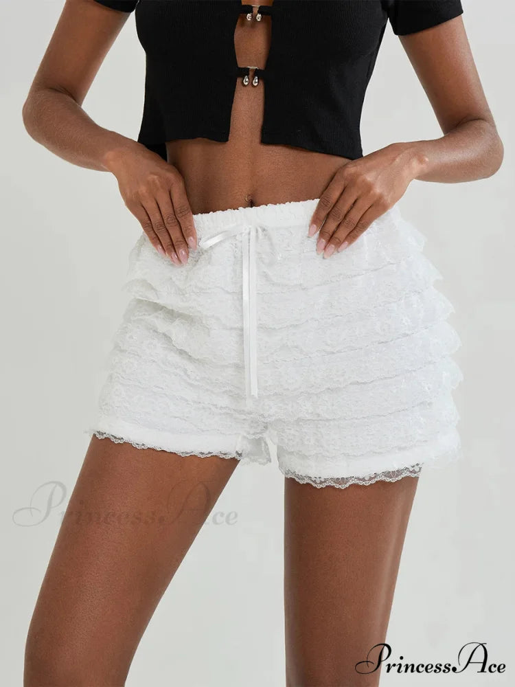 Delicate Ribbon Layered Bloomer Short short-250223