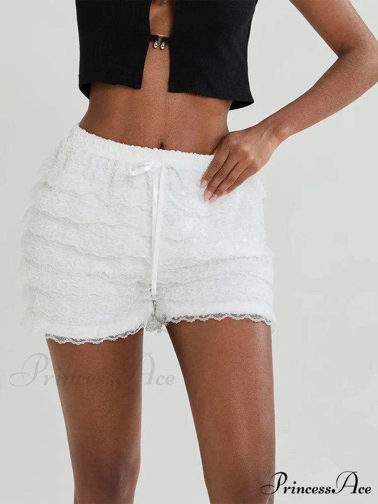 Delicate Ribbon Layered Bloomer Short short-250223