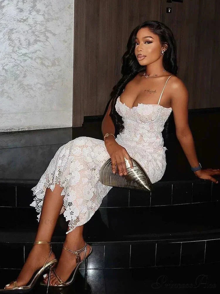 Delicate Slip Stitched Midi Holiday Dress vacationdress-250223