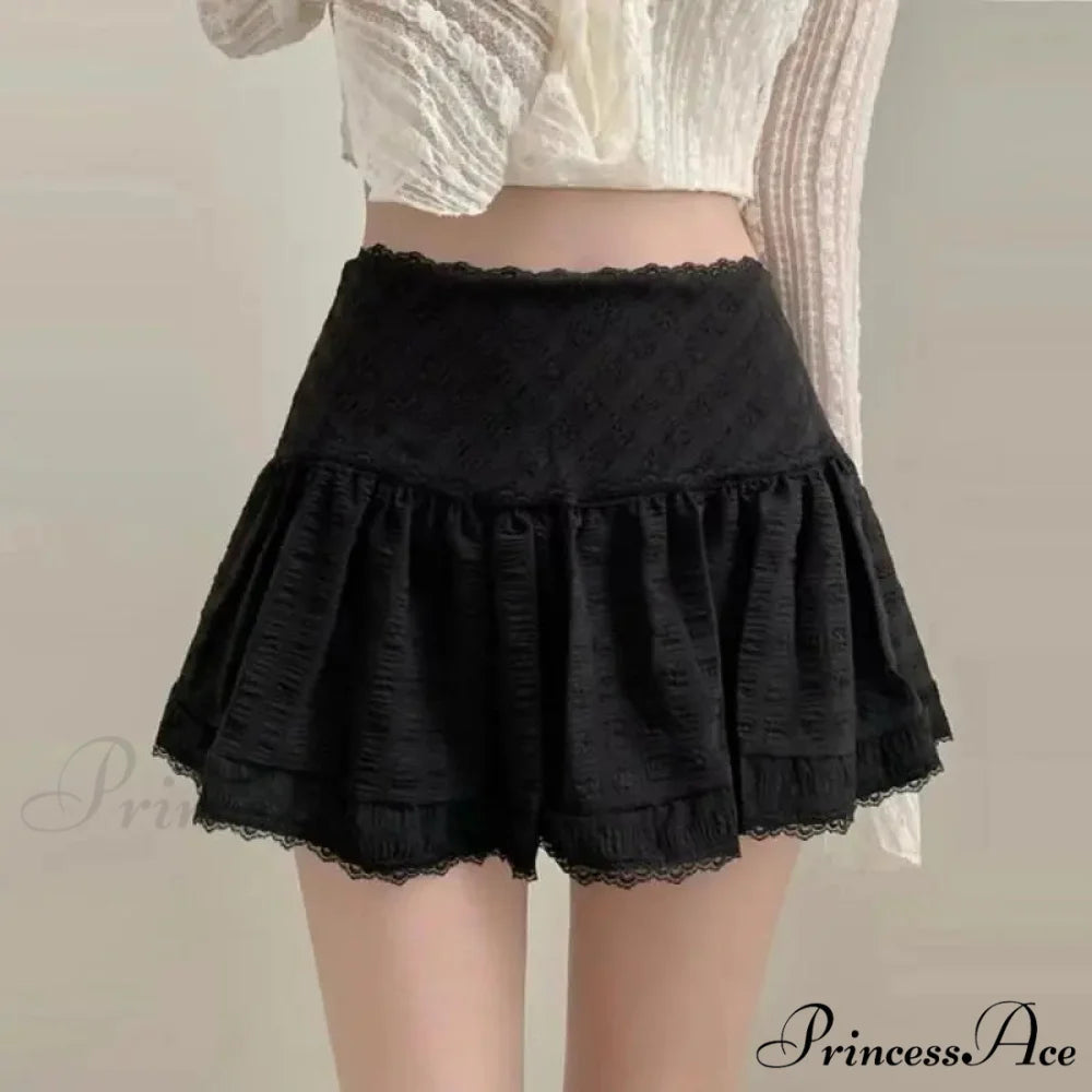 Delicate Sugary Cake Waist Skirt Black / S skirts-250223